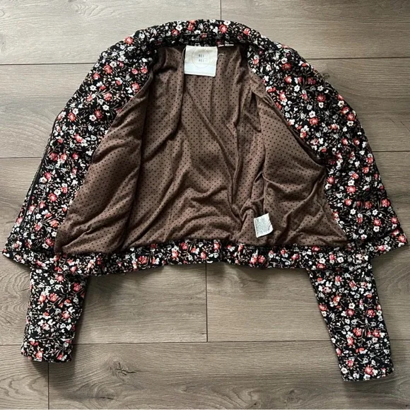 Anthropologie Hei Hei Floral Blazer Multicolor Cropped Jacket Cottagecore - Picture 5 of 5